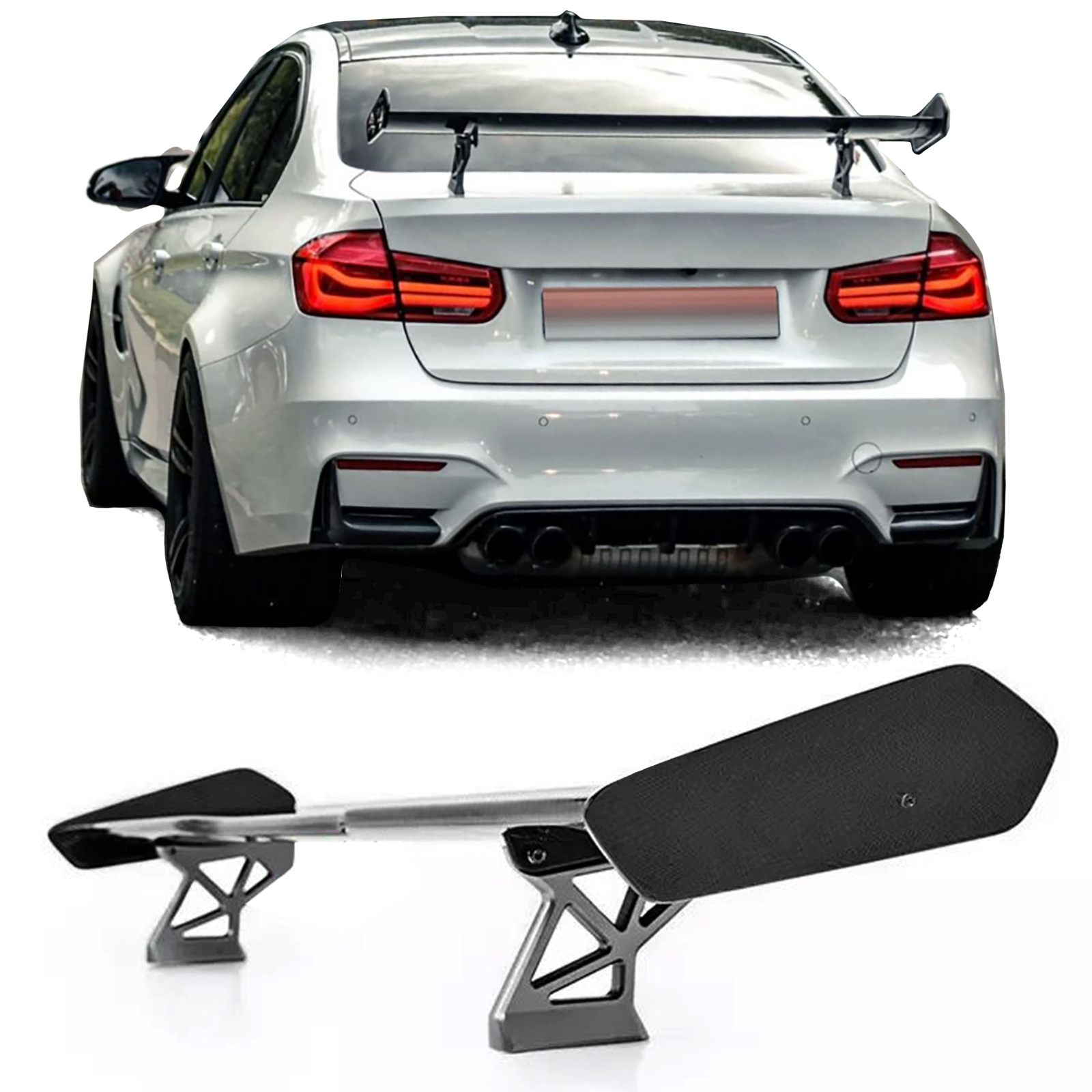 Spoiler BMW 3 Serie F30 / M3 F80 Glans Zwart GTS Look