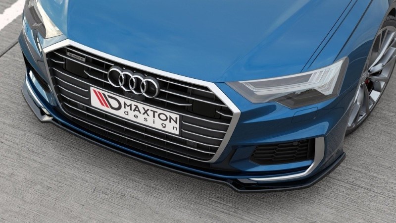 Voorspoiler V.1 Audi A6 S-Line / S6 C8 Maxton Glans Zwart