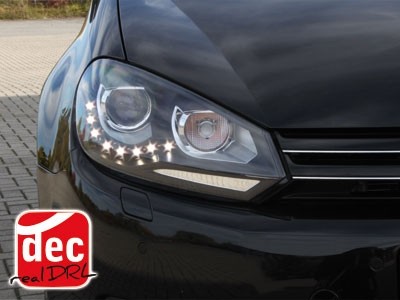 Koplampen VW Golf VI Xenon Look LED zwart