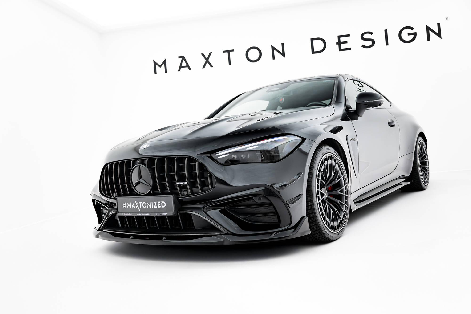 Voorspoiler V.2 Mercedes-AMG CLE 53 / AMG-Line C236 Maxton Glanzend zwart
