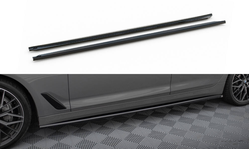 Zijskirts BMW 5 Serie FL Maxton Glans Zwart