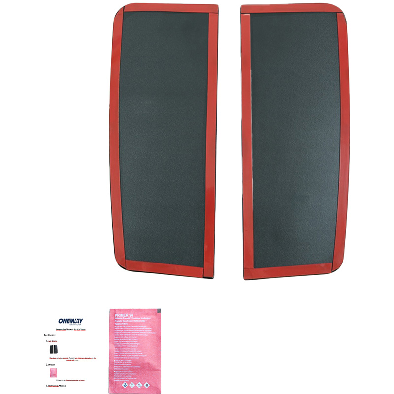 Oneway Set luchtinlaten (zijkant)  Volkswagen Transporter T5.1/T6/T6.1 2010-2022 (Lange wielbasis) - Versie 2 - Glanzend zwart