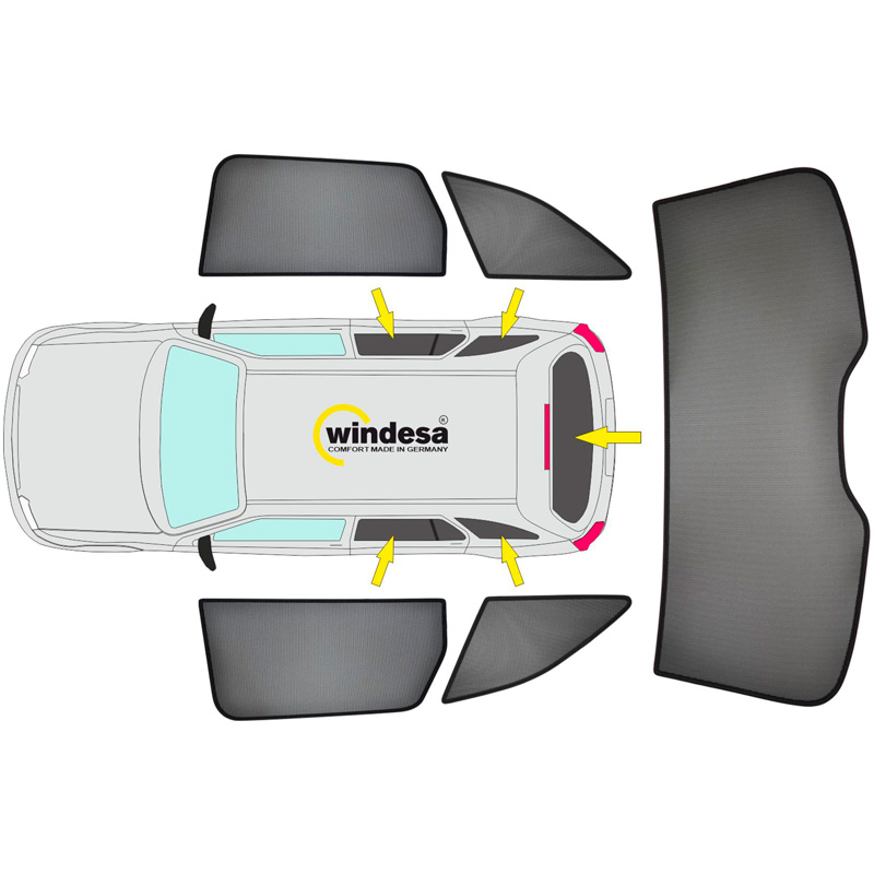 SunClip Zicht- & Zonwering  Volkswagen T6 Multivan 2015-