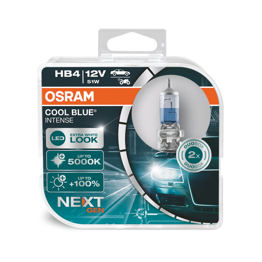 OSRAM COOL BLUE Intense NextGen HB4 12V 55W 2pcs/box Xenon Look