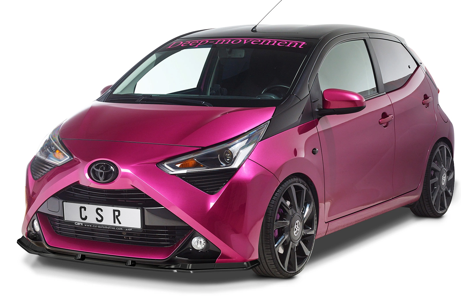 Voorspoiler Toyota Aygo 2 Facelift Glans Zwart van CSR Automotive (2018-)