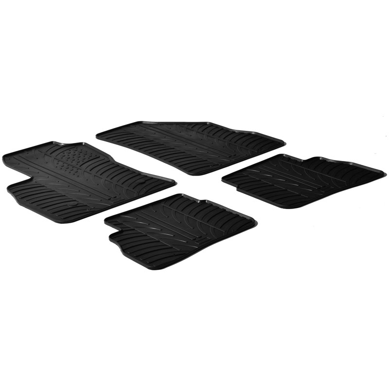 Rubbermatten  Fiat Doblo 5-deurs 2010-2023 & Opel Combo 5-deurs 2011-2018 (Half Cargo) (T profiel 4-delig + montageclips)