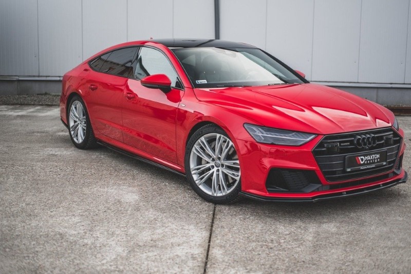 Zijskirts Audi A7 C8 S-Line Maxton Glanzend Zwart