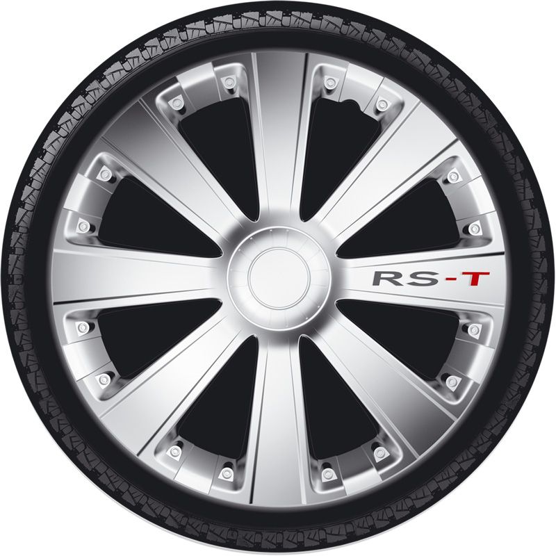 4-Delige Wieldoppenset RS-T 16-inch zilver