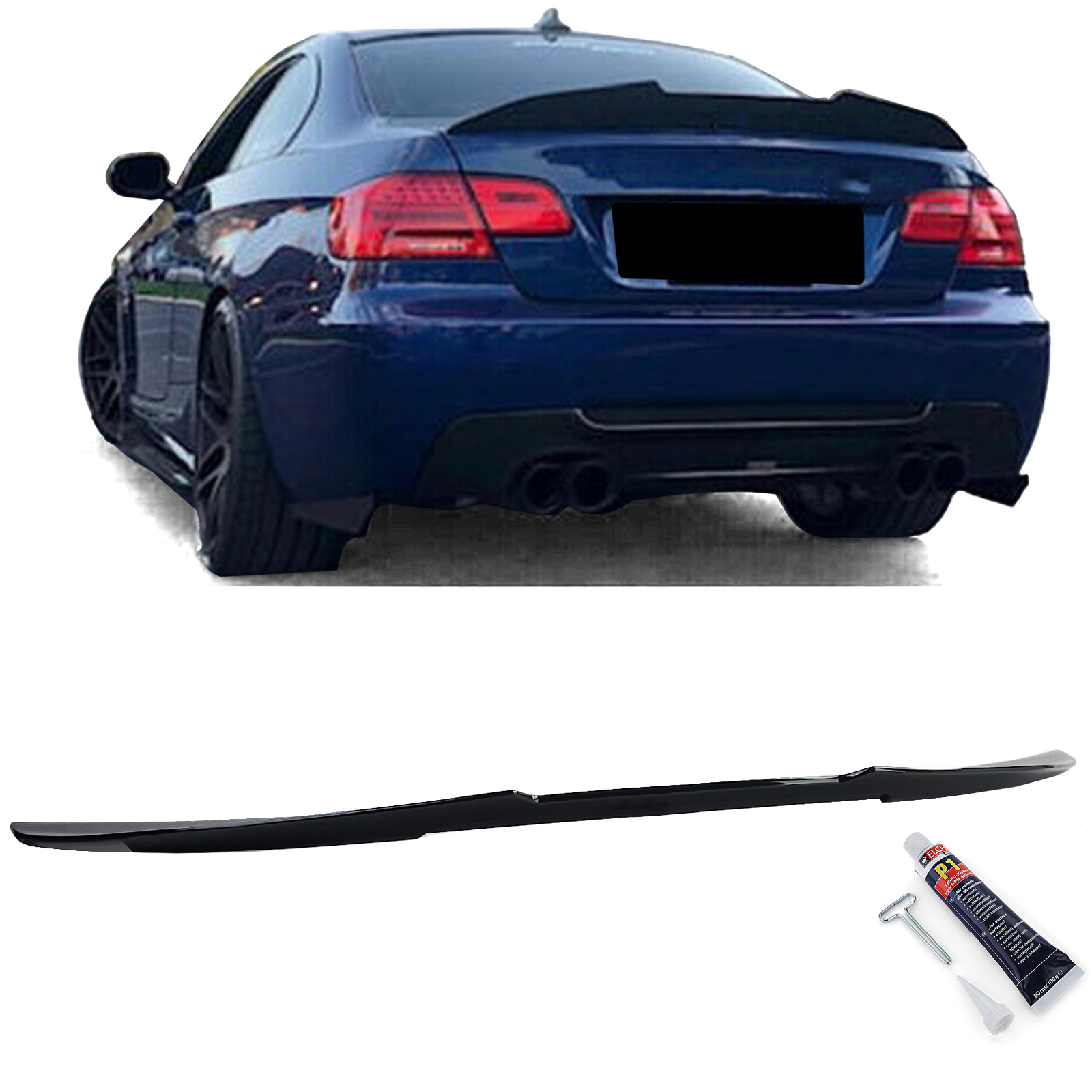 Spoiler BMW 3 Serie E92 Coupe Glans Zwart