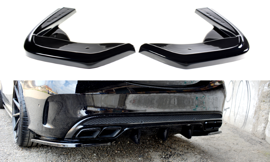Zijdiffusers Mercedes C43 AMG W205 Maxton Design glans zwart