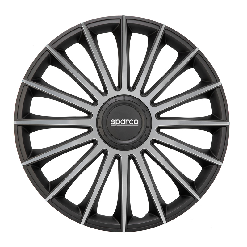 Sparco Wieldoppen Treviso - 14-inch - Zwart/Zilver - Set van 4 stuks