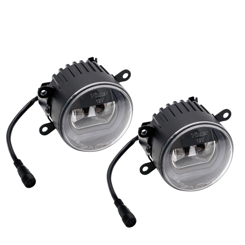 Set semi-universele LED mistlampen + DRL 'U-Shape' dagrijverlichting - Diameter 90mm - ECE-R19/R87 E-keur