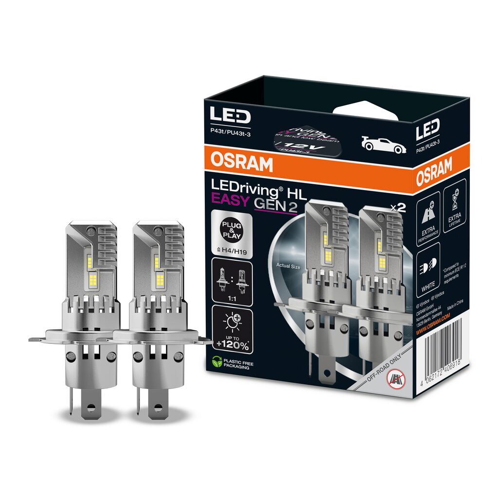 OSRAM LEDriving HL EASY Gen2 H4 / H19 LED Lampen 12V 6500K