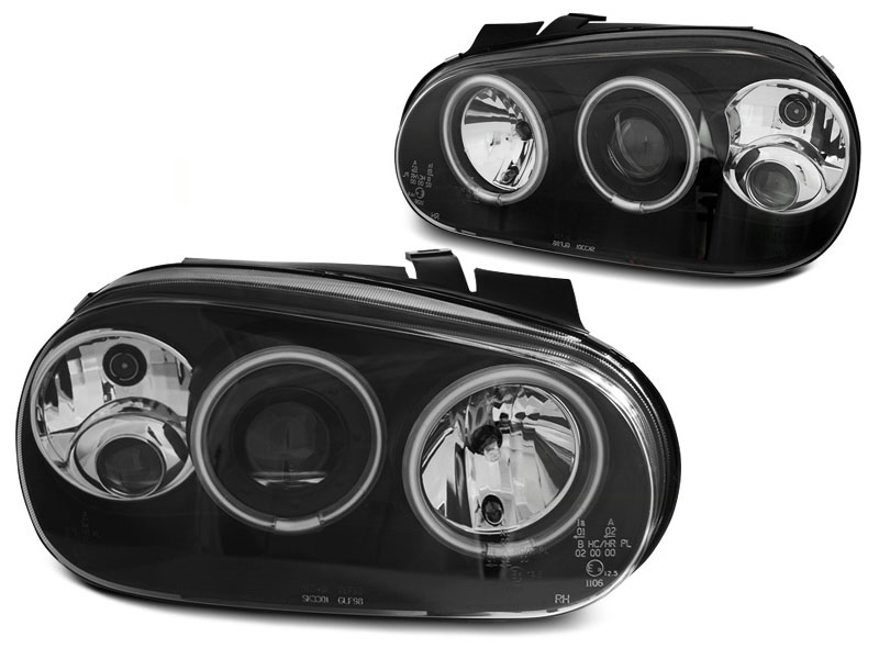 Koplampen VW Golf 4 98-02 CCFL Angel Eyes Zwart