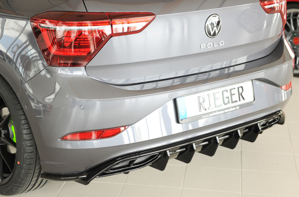 Diffuser Volkwagen Polo R-Line 2G AW 2021-.... Zwart Glans Rieger