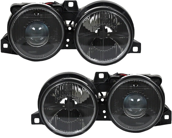 Koplampen BMW E30 82-94 Zwart Kruis