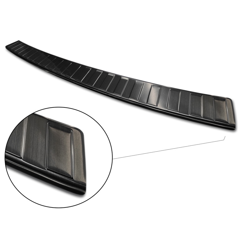 Zwart RVS Achterbumperprotector  Volkswagen Caravelle T6 2015- & FL 2019- (met achterklep) 'Ribs'