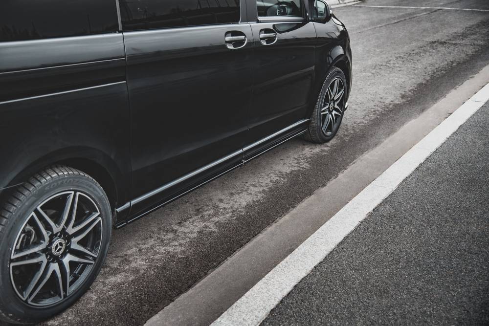 Zijskirts Mercedes V-Klasse W447 AMG-Line Maxton Design glans zwart