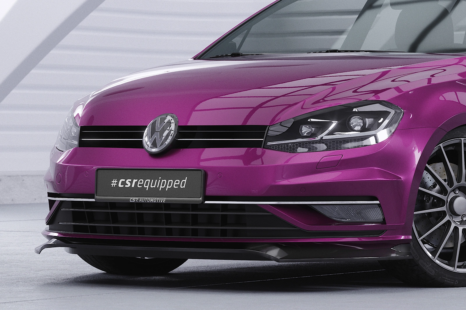 Voorspoiler VW Golf 7 glans zwart – 2017–