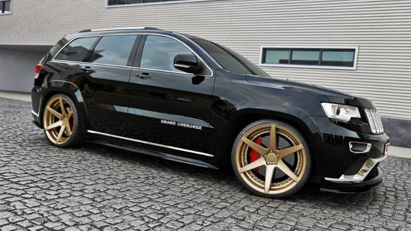Zijskirts Diffusers Jeep Grand Cherokee WK2 Summit (Facelift) Glanzend Zwart