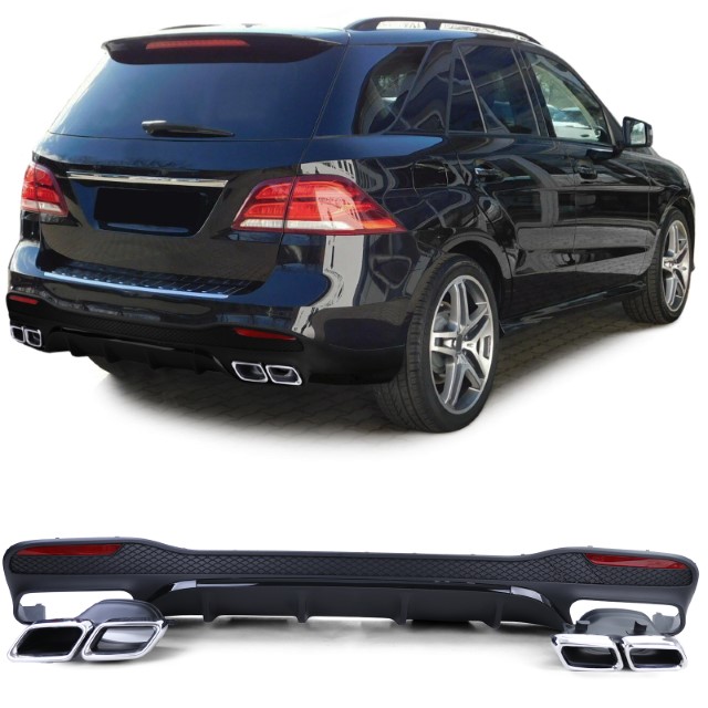 Diffusor Mercedes GLE W166 SUV 15-18 GLE63 Look Uitlaat sierstukken