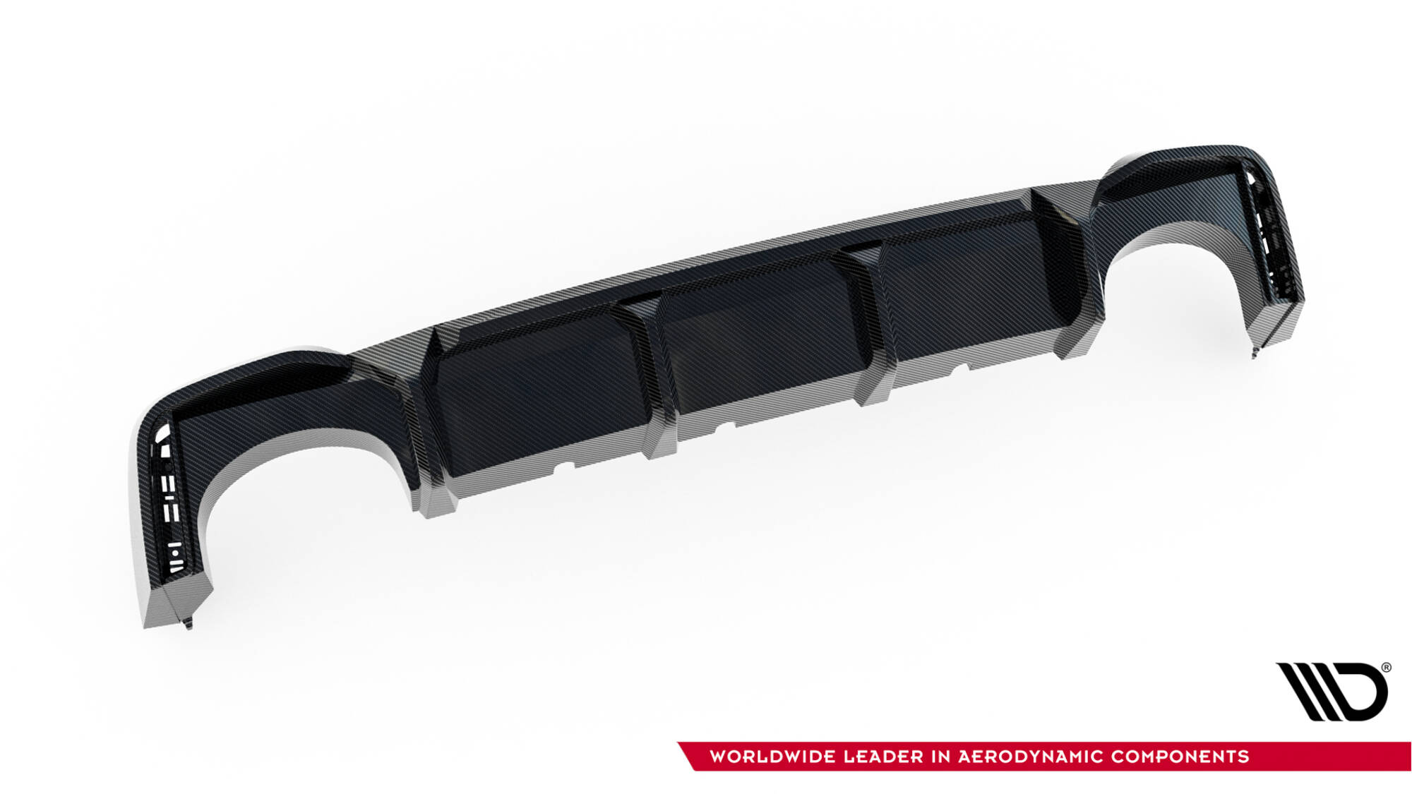 Carbon Fiber Achter Diffuser Audi RS6 C8 Maxton Glanzend zwart