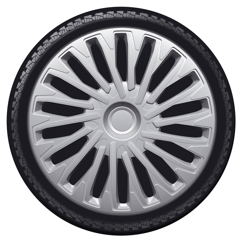 4-Delige Wieldoppenset Soho 14-inch zilver