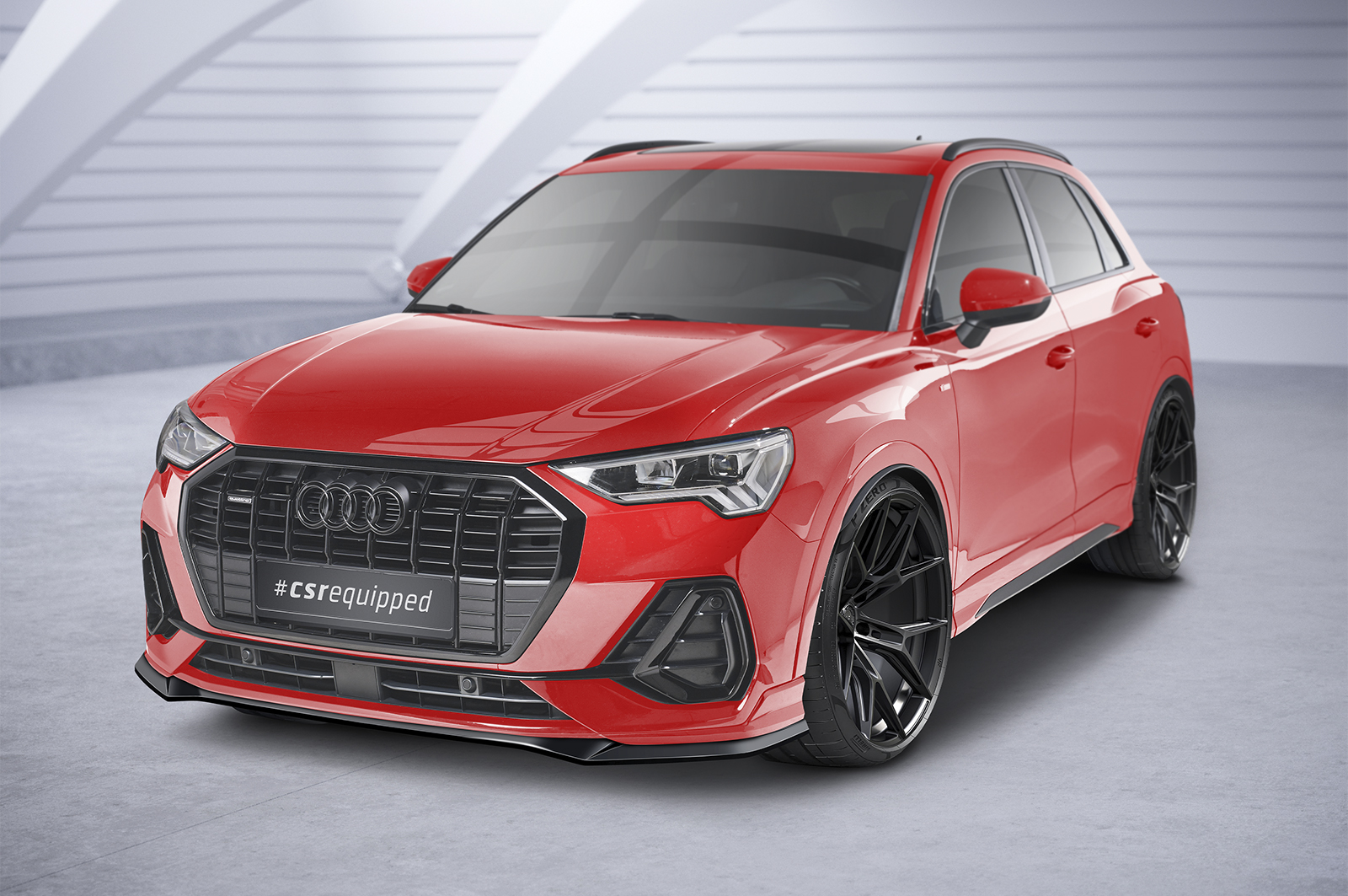 Voorspoiler Audi Q3 S-Line F3 CSR Glans Zwart