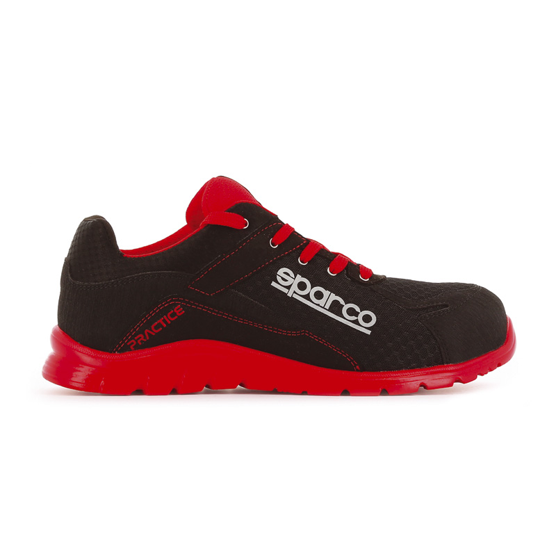 Sparco Lichtgewicht Werkschoenen Practice S1P Jacques Zwart/Rood Maat 45