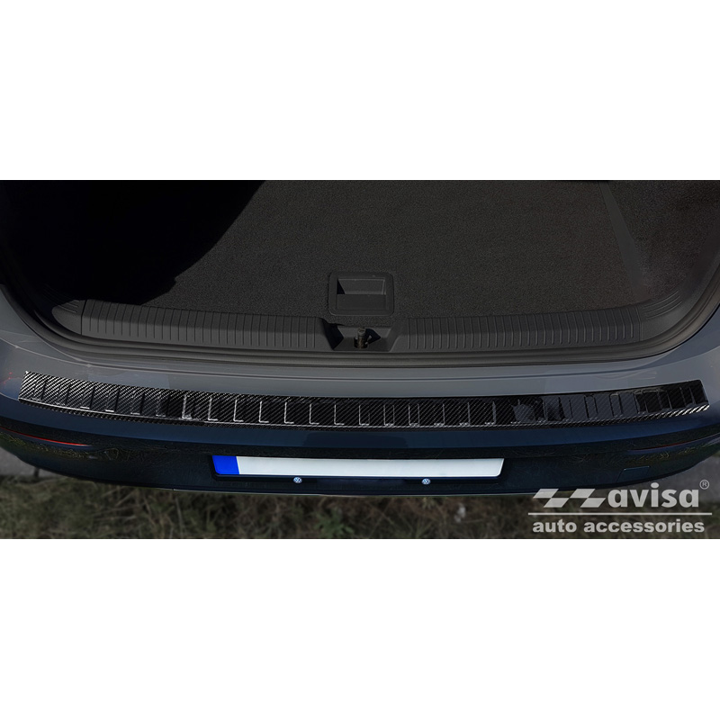 Echt 3D Carbon Achterbumperprotector  Volkswagen Golf VIII HB 5-deurs 2020-2024 & FL 2024- 'Ribs'