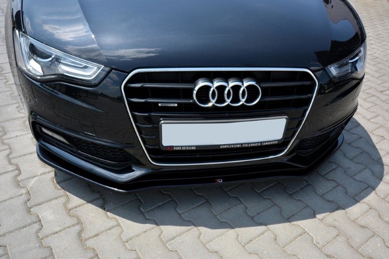 Voorspoiler Audi S5 / A5 S-Line F5 Coupe / Sportback V.1 Glanzend Zwart