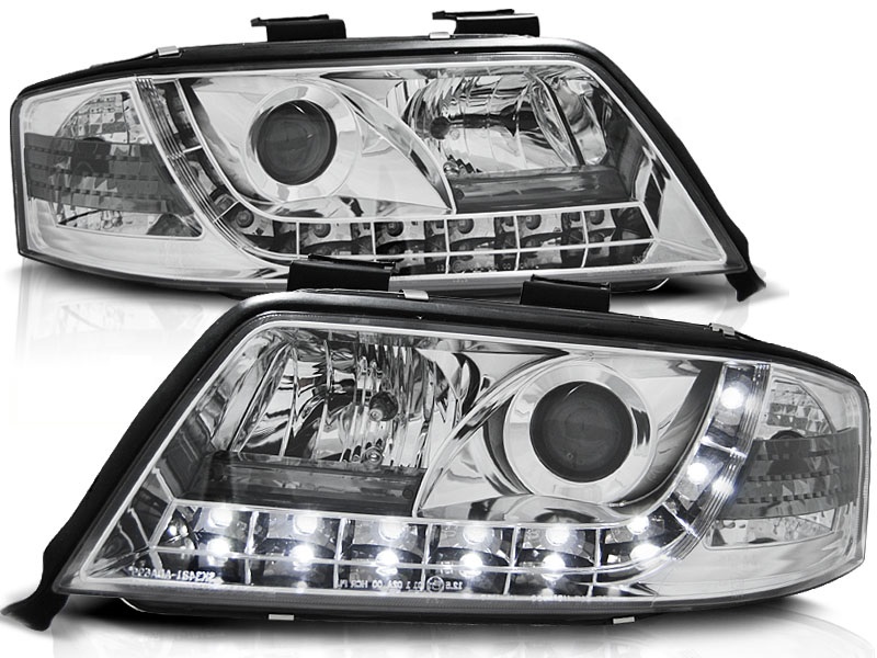 Koplampen Audi A6 4B 97-01 Echte LED DRL chroom