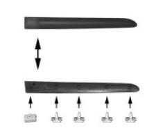 sierlijst, 4/5 drs, achterportier, links Renault Clio, 1998-2001