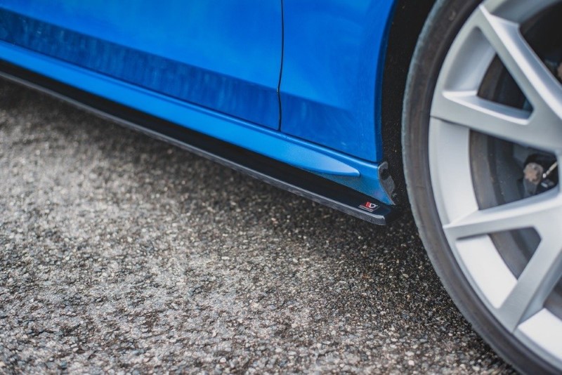 Zijskirts Diffusers Audi S4 / A4 / A4 S-Line B8 / B8 FL Glanzend Zwart