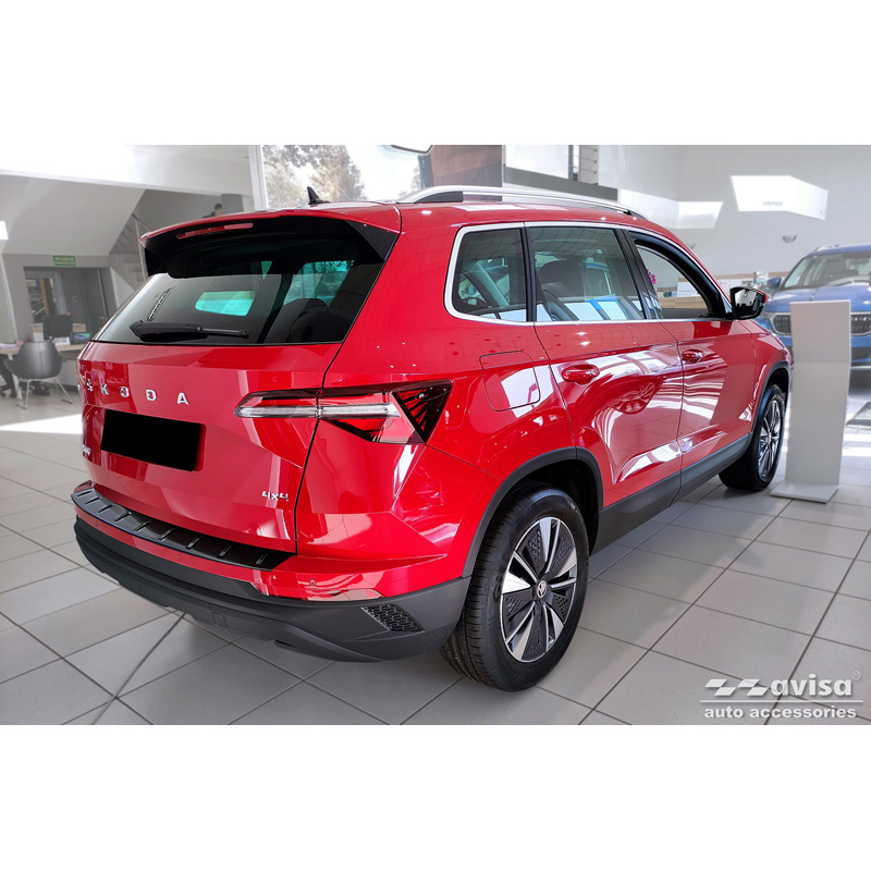 Zwart RVS Achterbumperprotector  Skoda Karoq (NU7) Facelift incl. Sportline 2022- 'STRONG EDITION'