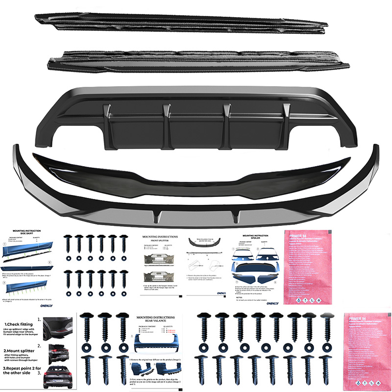 Oneway Complete bodykit  Audi A3 (8Y) Sedan S-Line/S3 Facelift 2025- - Glanzend zwart