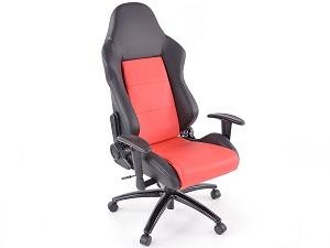 Bureau stoel kunstleer Zwart/Rood