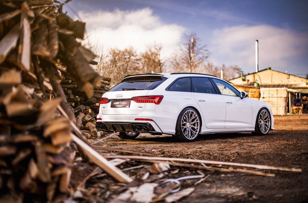 Diffuser Audi A6 C8 S-Line Maxton Glans Zwart Chrome Sierstukken