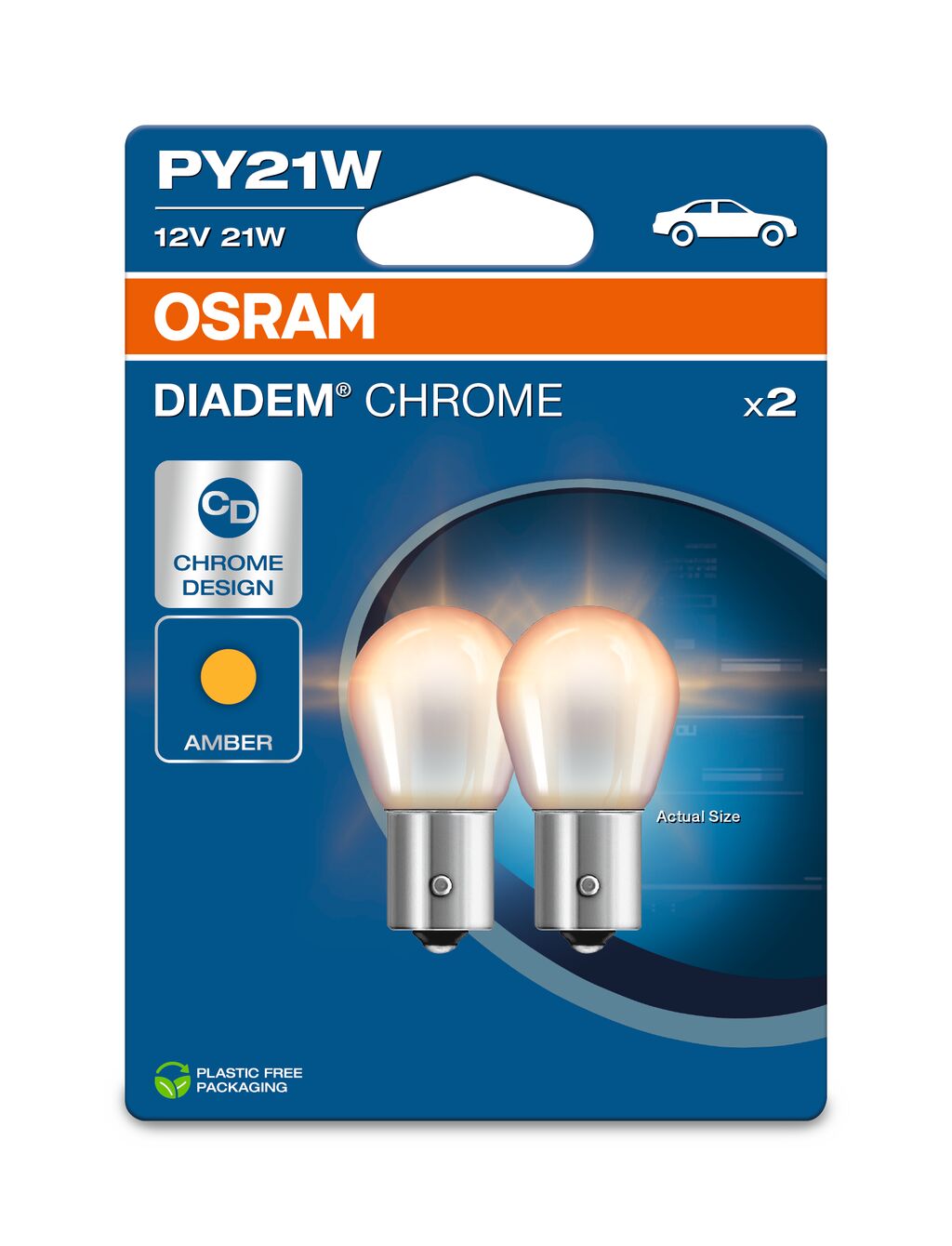 Osram Lamp BAU15S Fitting chrome orange