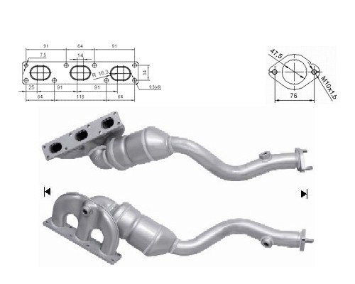 BMW X3 2.5i 24V 2494 cc 141 Kw / 192 cv M54 E83 Magnaflow CAT Bo