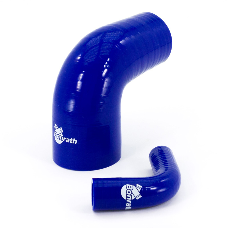 Bonrath Siliconen slang Reducer 90 graden bocht - Lengte:50mm - Ø22>19mm