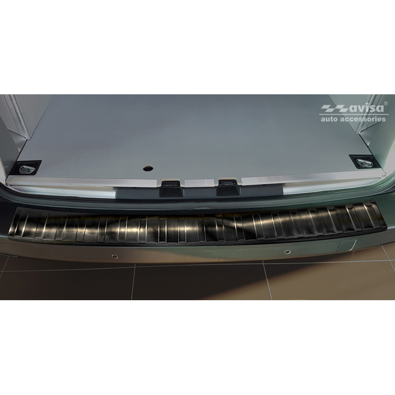 Zwart RVS Achterbumperprotector  Peugeot Expert III & Citroen Jumpy III 2016- 'Ribs'