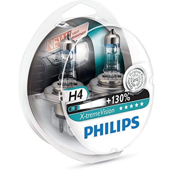 Philips H4 12V 60/55W X-Treme Vision, +100 Lampjes