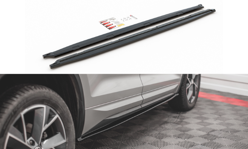 Zijskirts Skoda Kodiaq 1 sportline Maxton Design glans zwart
