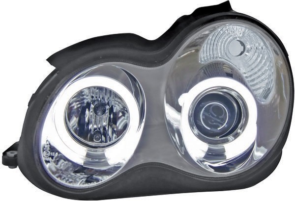 Koplampen Mercedes W203 00-04 h1+h1 Angel Eyes CCFL chroom