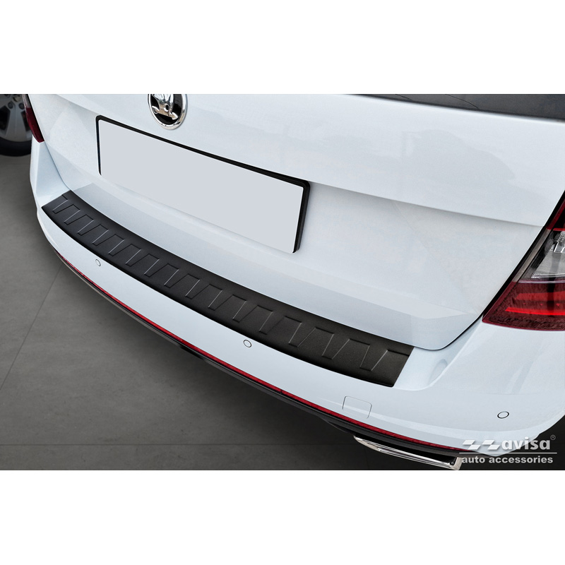 Matzwart RVS Achterbumperprotector  Skoda Octavia Combi RS (5E5) 2013-2017 & FL 2017-2020 'Ribs'
