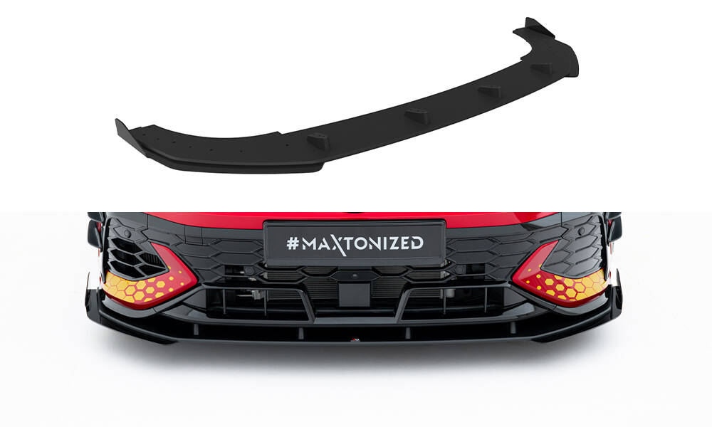 Street Pro Voorspoiler + Flaps Volkswagen Golf GTI Clubsport MK8 Facelift Maxton glanzend zwart