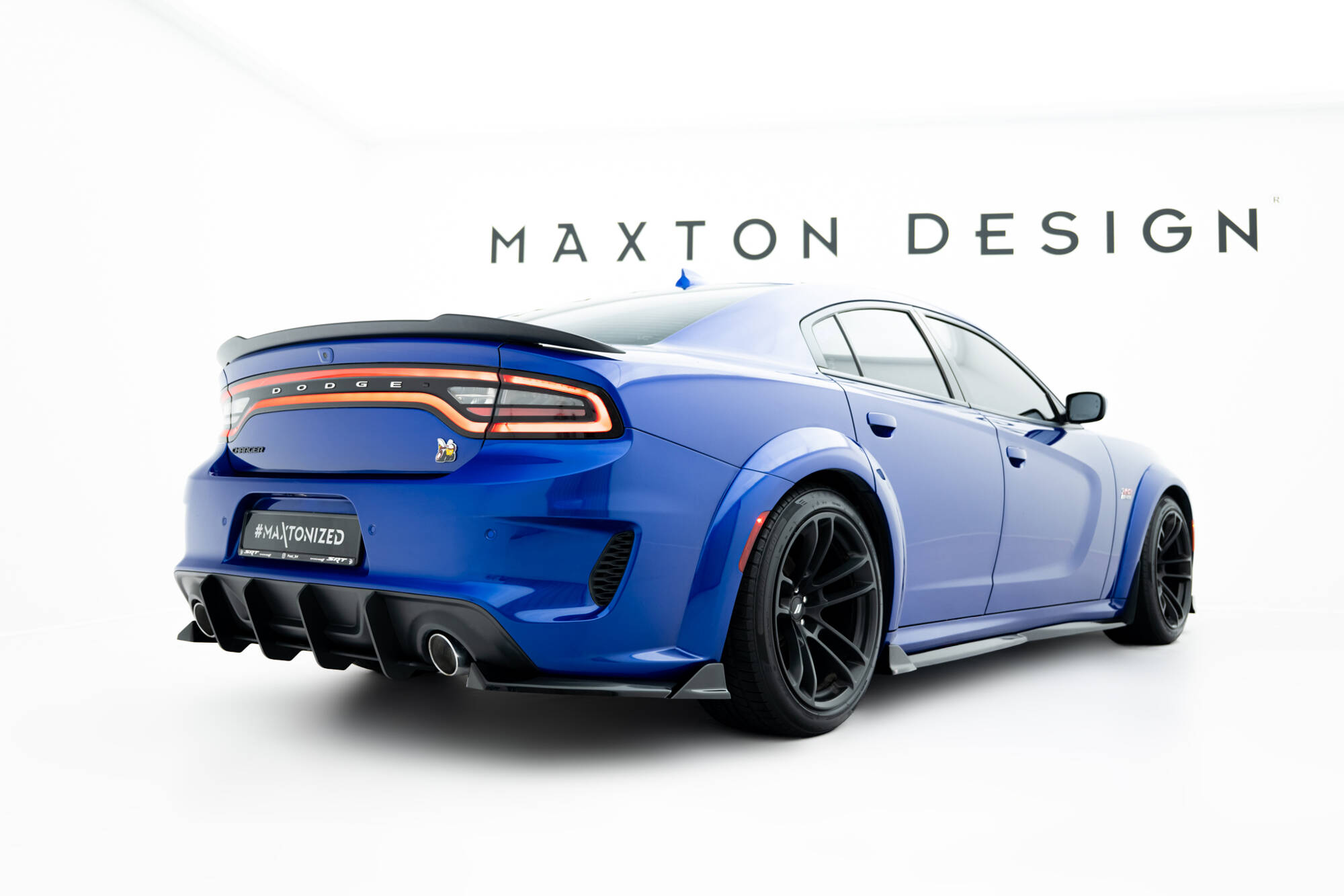 Street Pro Achterzij spoilers Dodge Charger RT Scat Pack Widebody MK3 Facelift Maxton Glanzend zwart