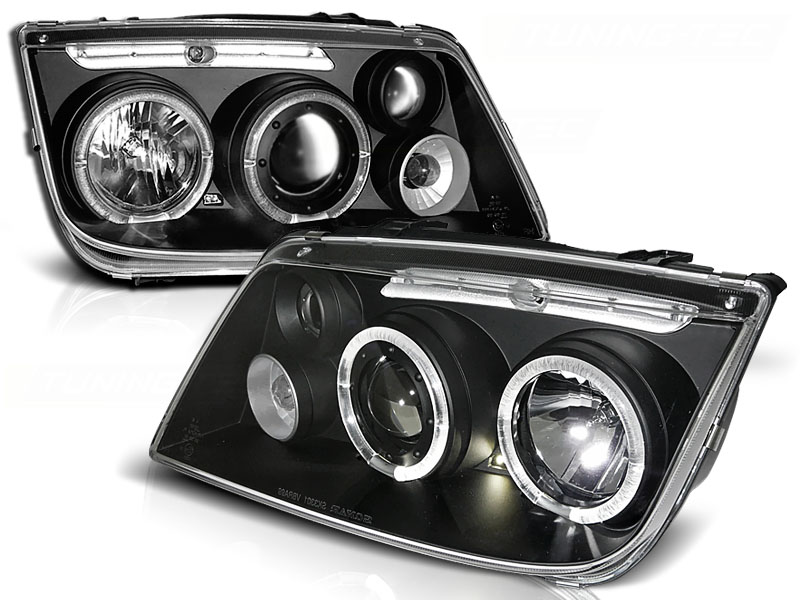 Koplampen VW Bora Angel Eyes Zwart
