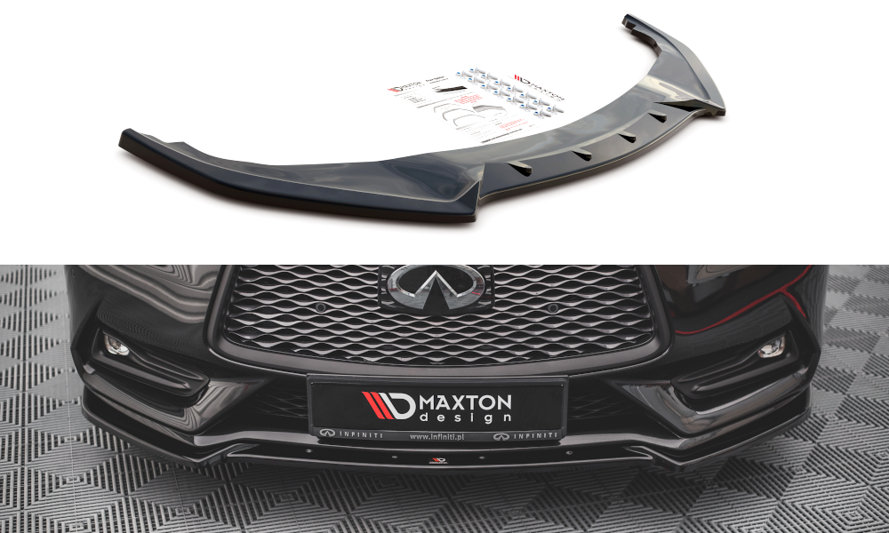 Voorspoiler Infiniti Q60 S MK2 Glanzend Zwart